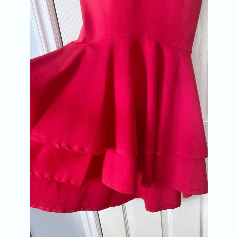 Lovers + Friends Strapless Red Mermaid Ruffle Midi Dress - Picture 3 of 7